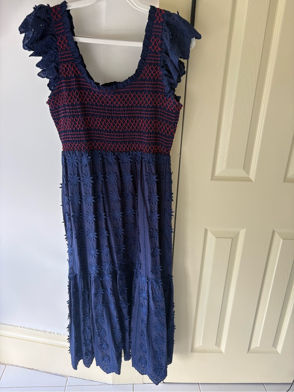 Tuckernuck Embroidered Navy Mallie Dress - Picture 3 of 5